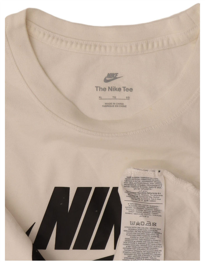 Nike Herre grafisk top langærmet XL hvid bomuld