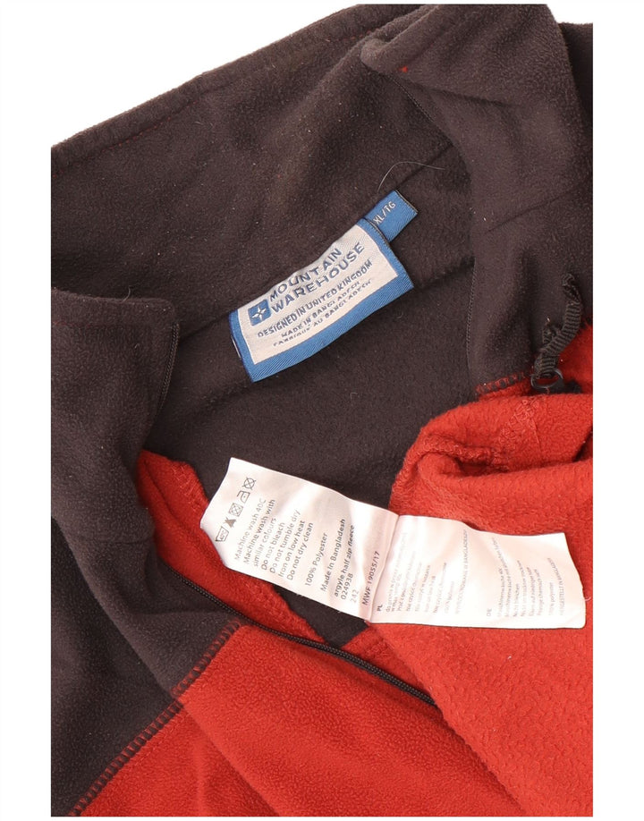 Mountain Warehouse Herre lynlås hals Fleece Jumper XL Rød Colourblock Polyester