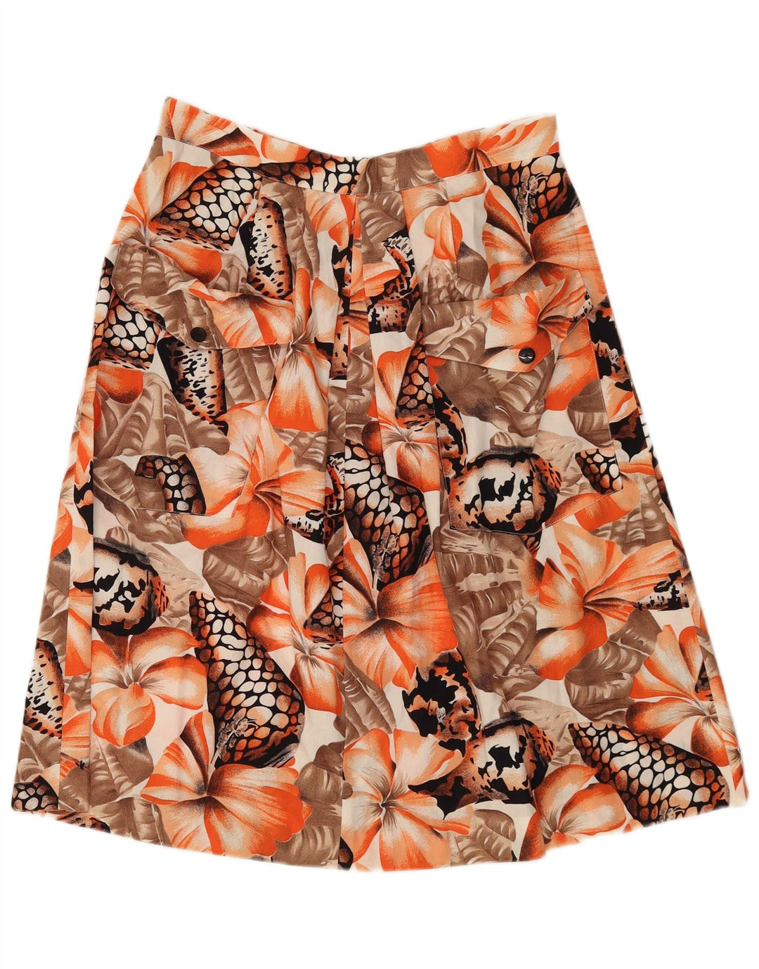 Vintage A-Line nederdel til kvinder W30 Medium Orange Floral