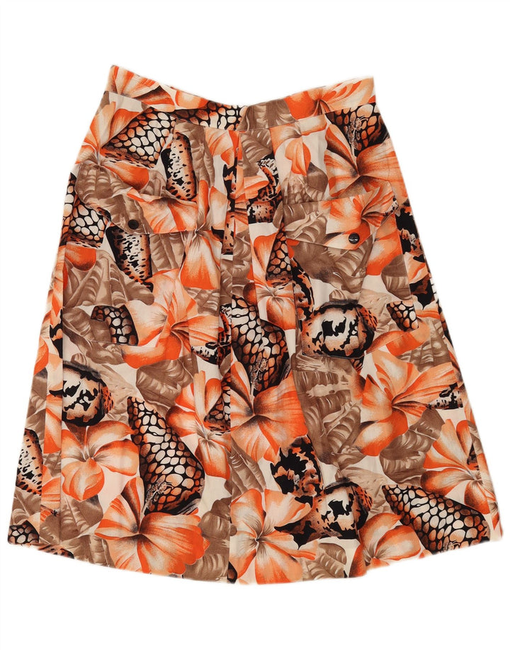Vintage A-Line nederdel til kvinder W30 Medium Orange Floral