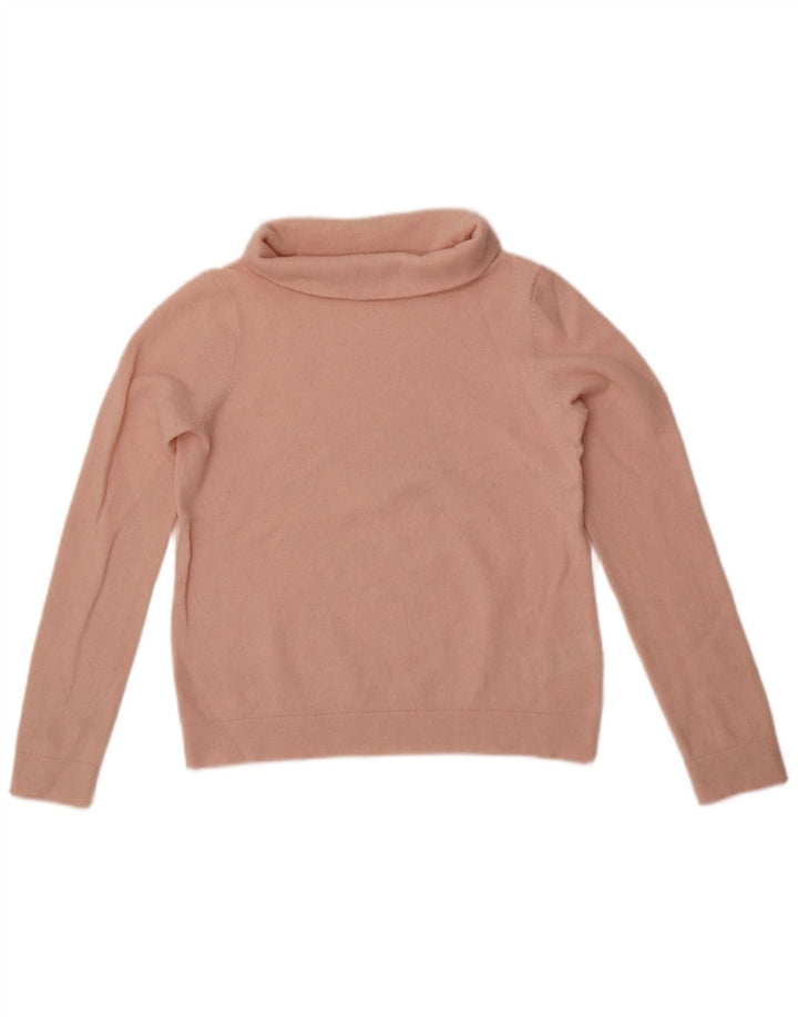 Hobbs Dame Crop Roll Neck Jumper Sweater UK 10 Small Pink Wool