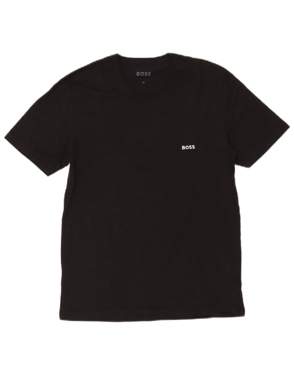 Hugo Boss Herre T-Shirt Top Medium Sort Bomuld