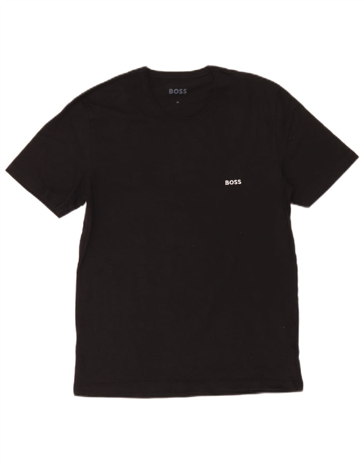 Hugo Boss Herre T-Shirt Top Medium Sort Bomuld