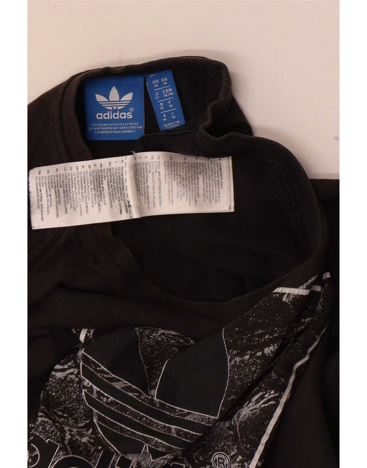 Adidas Herre grafisk T-shirt Top Medium Sort Bomuld