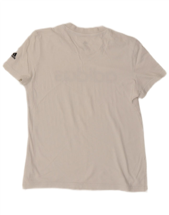 Adidas Dame Grafisk T-Shirt Top UK 12/14 Medium White