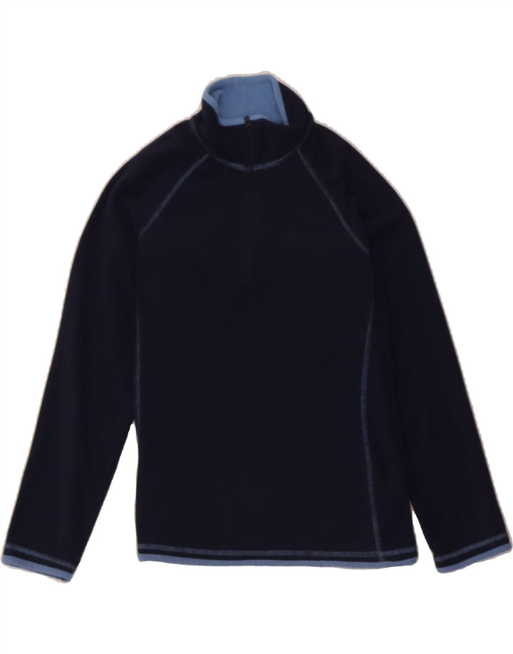 MOUNTAIN WAREHOUSE Womens Zip Neck Fleece Jumper UK 12 Medium  Navy Blue Vintage Mountain Warehouse and Second-Hand Mountain Warehouse from Messina Hembry 
