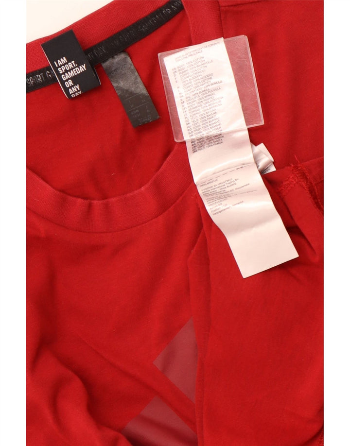 ADIDAS grafisk t-shirt til mænd, medium rød bomuld