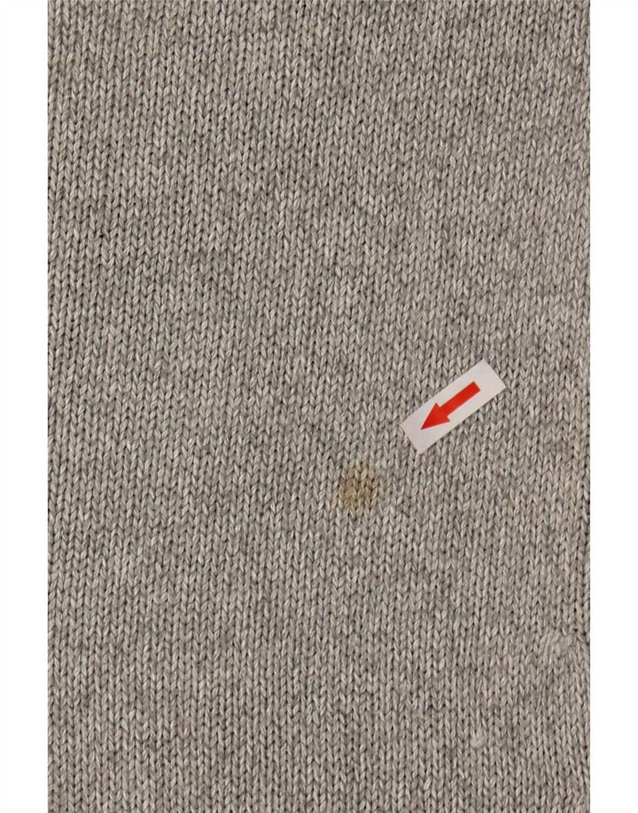 Massimo Dutti Dame Kortærmet V-hals Jumper Sweater UK 10 Lille Grå