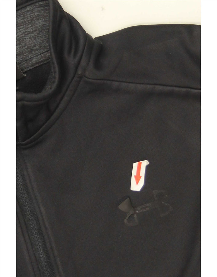 Under Armour Herre Cold Gear Zip Neck Sweatshirt Jumper XS Sort Polyester