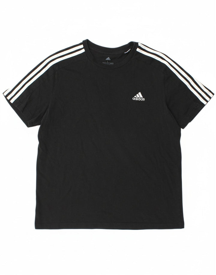 ADIDAS Mens T-Shirt Top Large Black Cotton