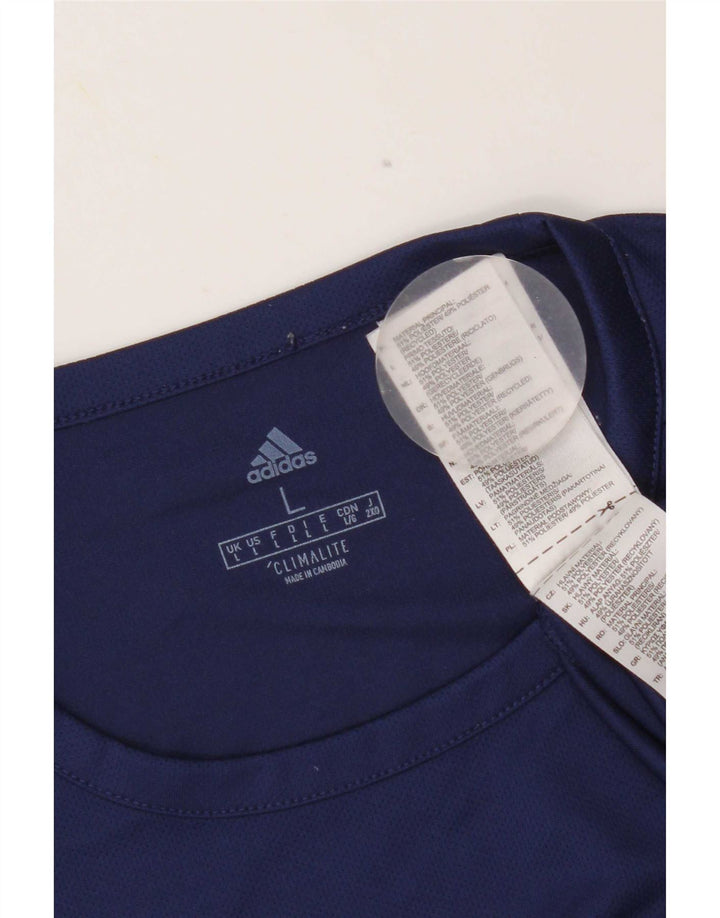Adidas Herre Climalite T-Shirt Top Stor Marineblå Colourblock Polyester
