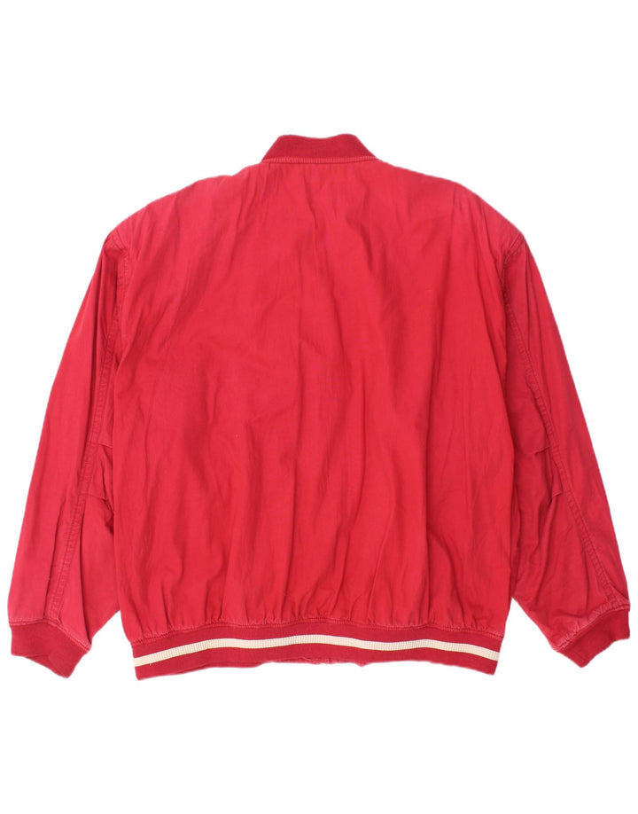 VINTAGE Mens Bomber Jacket UK 42 XL Red Cotton