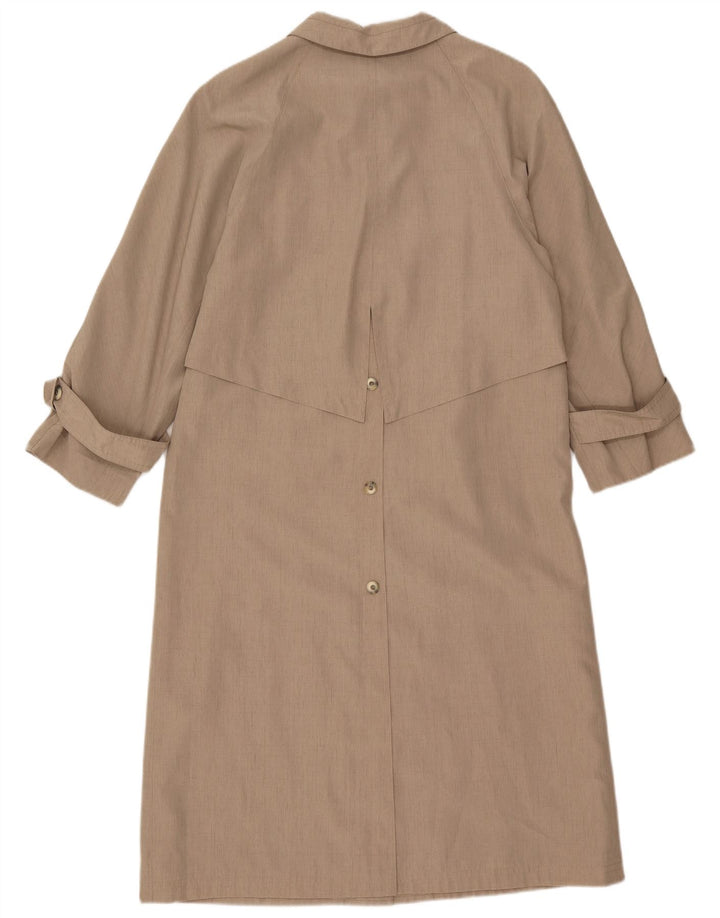 Vintage kvinders 3/4 ærme trenchcoat UK 17 Stor beige polyester