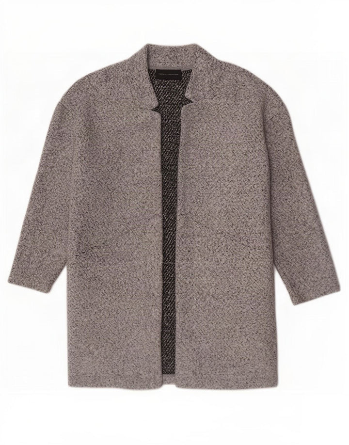 Marks & Spencer Womens Open Overcoat UK 12 Medium Grey Polyester