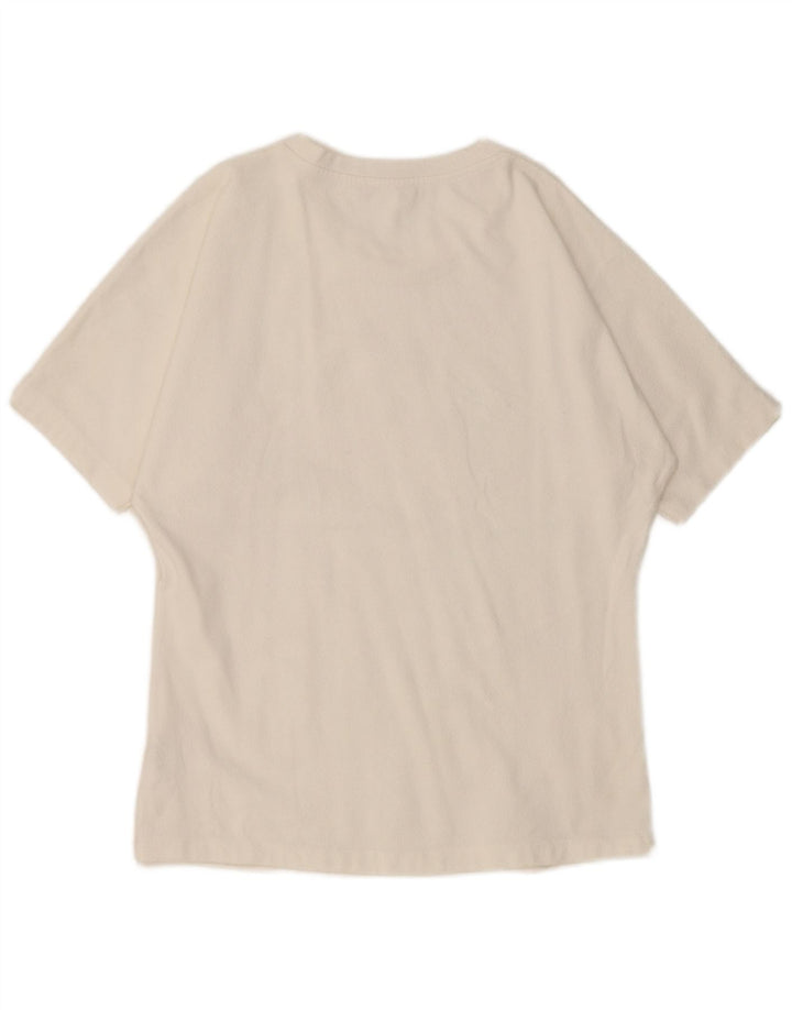 Cos Dame T-Shirt Top UK 14 Medium Hvid Bomuld