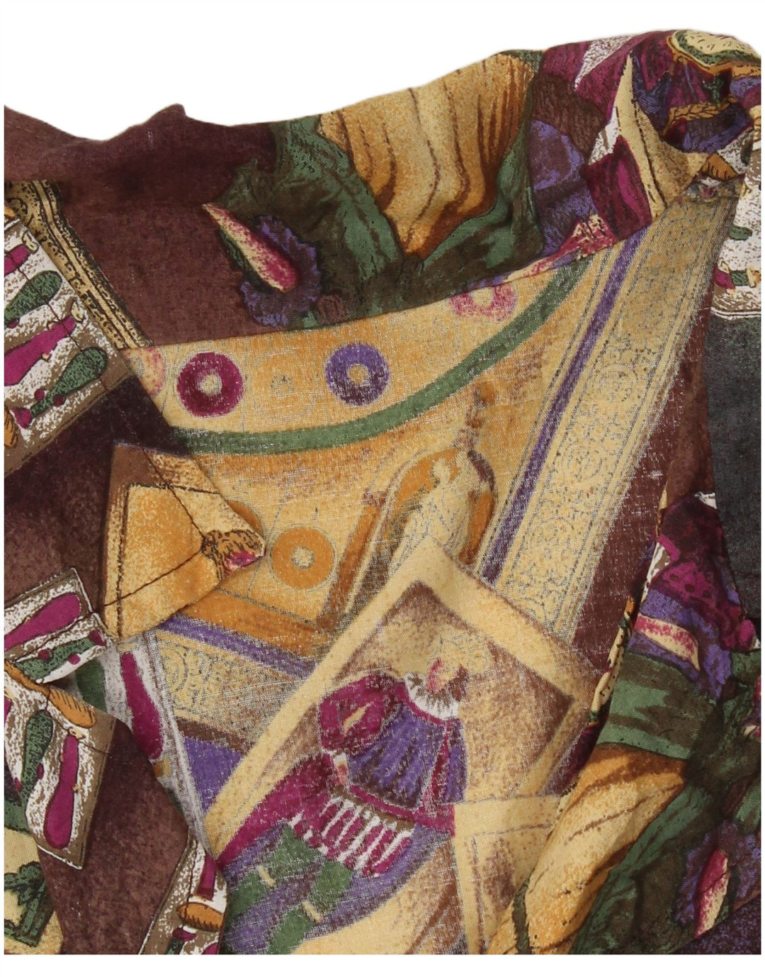 VINTAGE Womens Abstract Pattern Shirt Blouse UK 14 Large Multicoloured