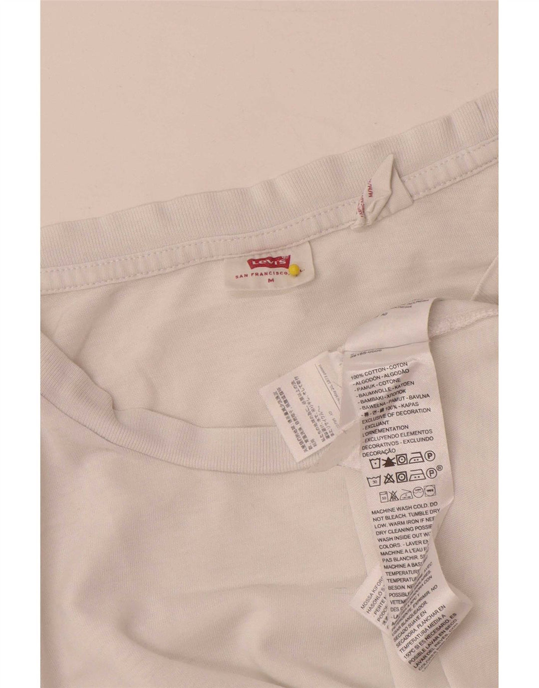 Levi's Dame T-Shirt Top UK 14 Medium Hvid Bomuld