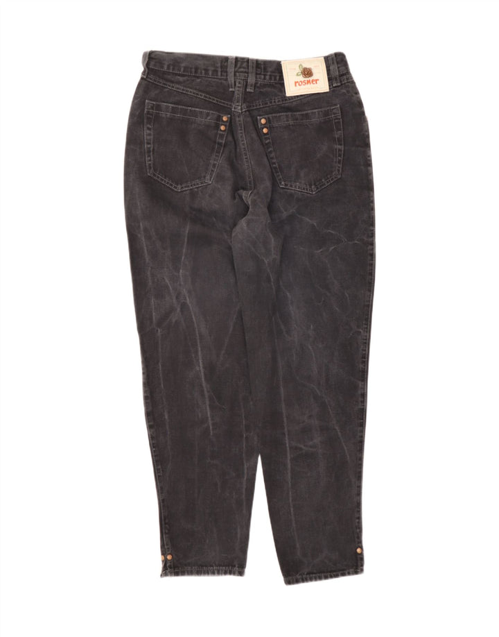 ROSNER Womens Tapered Jeans IT 42 Medium W30 L28 Black Cotton Vintage Rosner and Second-Hand Rosner from Messina Hembry 