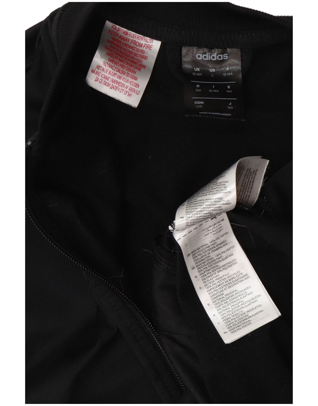 Adidas Drenge Træningsdragt Topjakke 13-14 År Sort Polyester