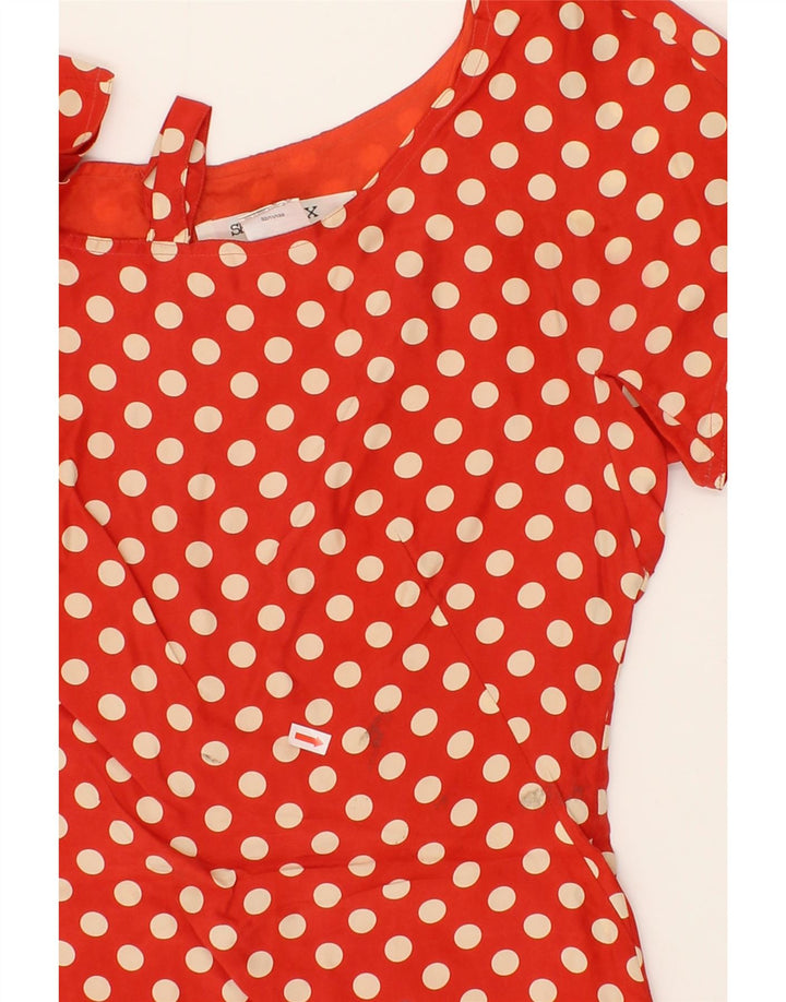 SPORTMAX Womens Bodycon Dress UK 12 Medium Red Polka Dot Silk Vintage Sportmax and Second-Hand Sportmax from Messina Hembry 