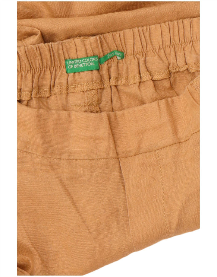 BENETTON Herre højtaljede fritidsshorts W32 Medium brun hør