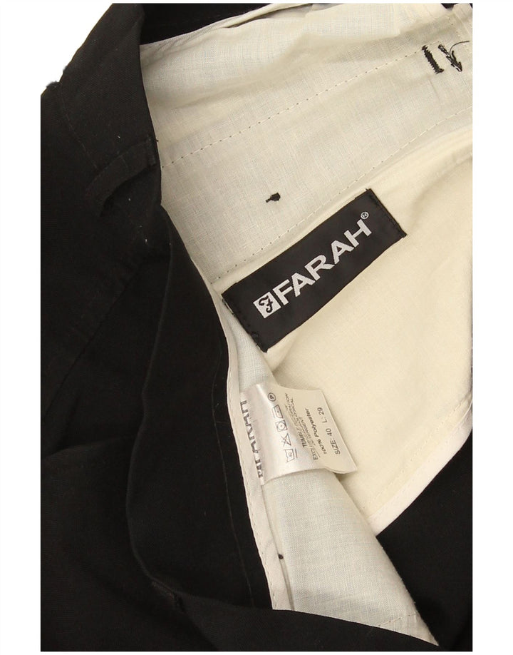 Farah Straight Casual Bukser til mænd W40 L29 Sort polyester