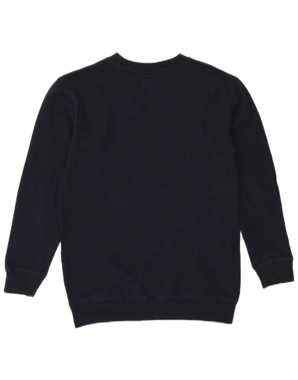 Jack Wills Dame Grafisk Sweatshirt Jumper UK 8 Small Navy Blue Bomuld