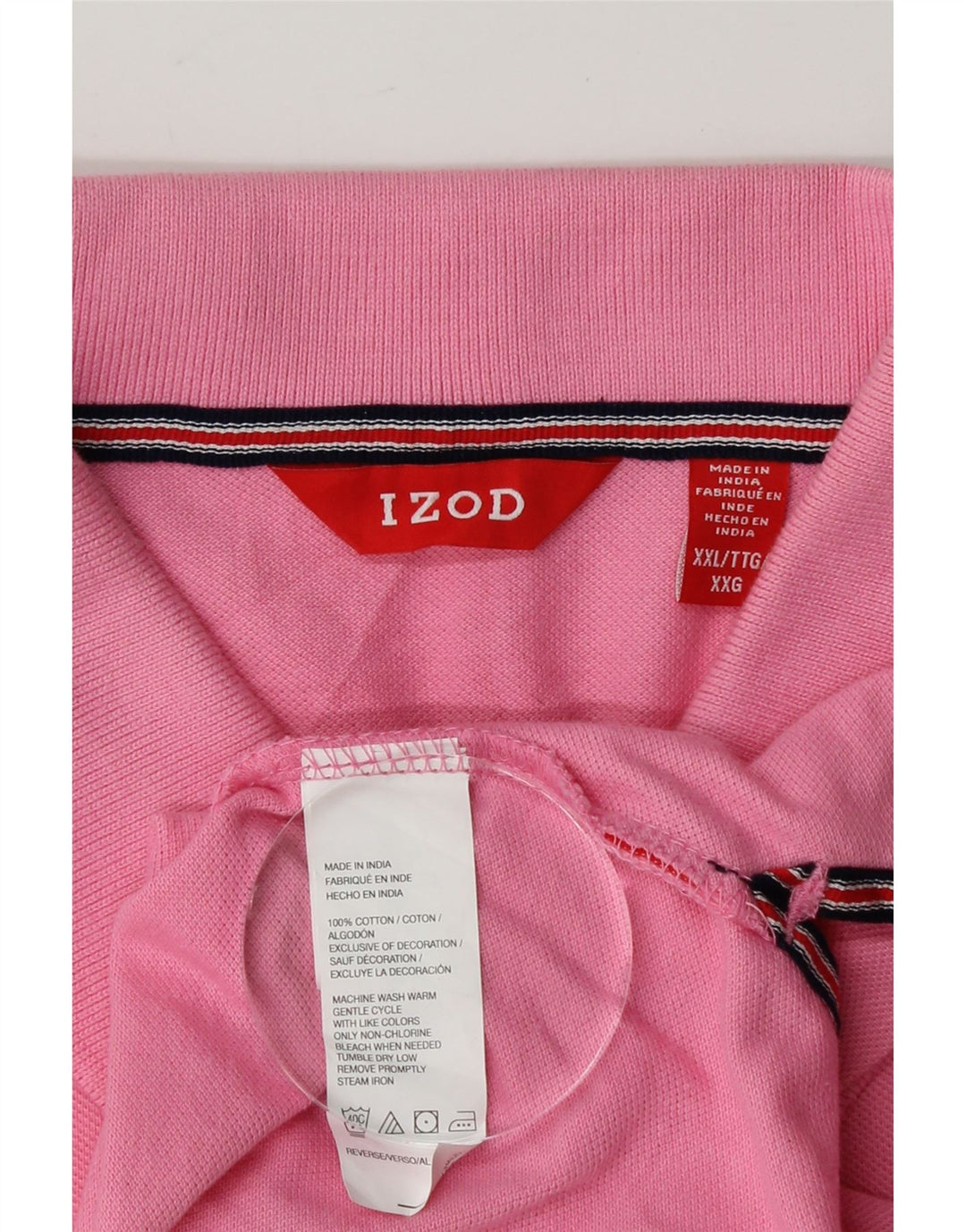 IZOD Mens Polo Shirt 2XL Pink Cotton Vintage Izod and Second-Hand Izod from Messina Hembry 