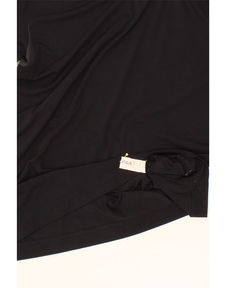 FILA Womens T-Shirt Top UK 12 Medium Black Polyamide Vintage Fila and Second-Hand Fila from Messina Hembry 