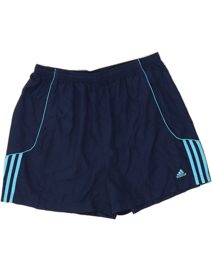 ADIDAS Mens Sport Shorts Large  Navy Blue Polyester Vintage Adidas and Second-Hand Adidas from Messina Hembry 
