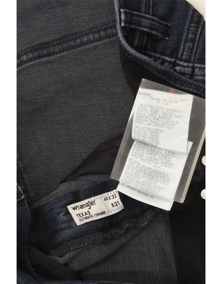 Wrangler Herre Texas Straight Jeans W44 L32 Blå Bomuld