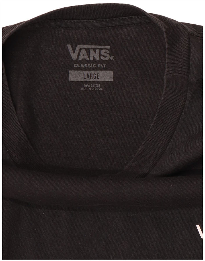 Vans Herre Classic Fit T-Shirt Top Stor Sort Bomuld