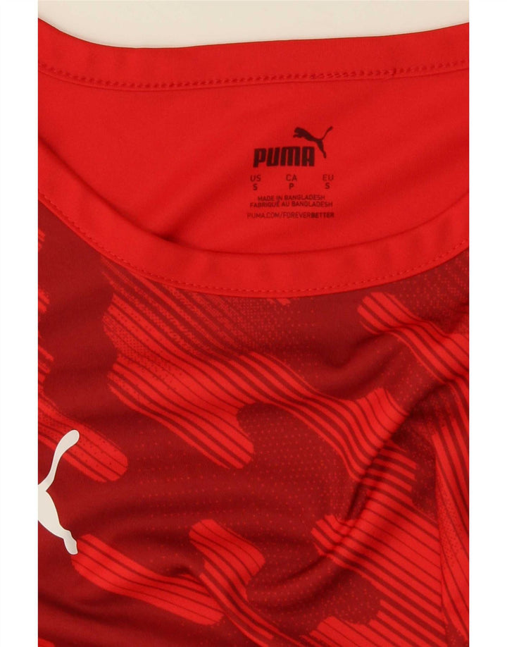 Puma Herre T-Shirt Top Lille Rød Geometrisk