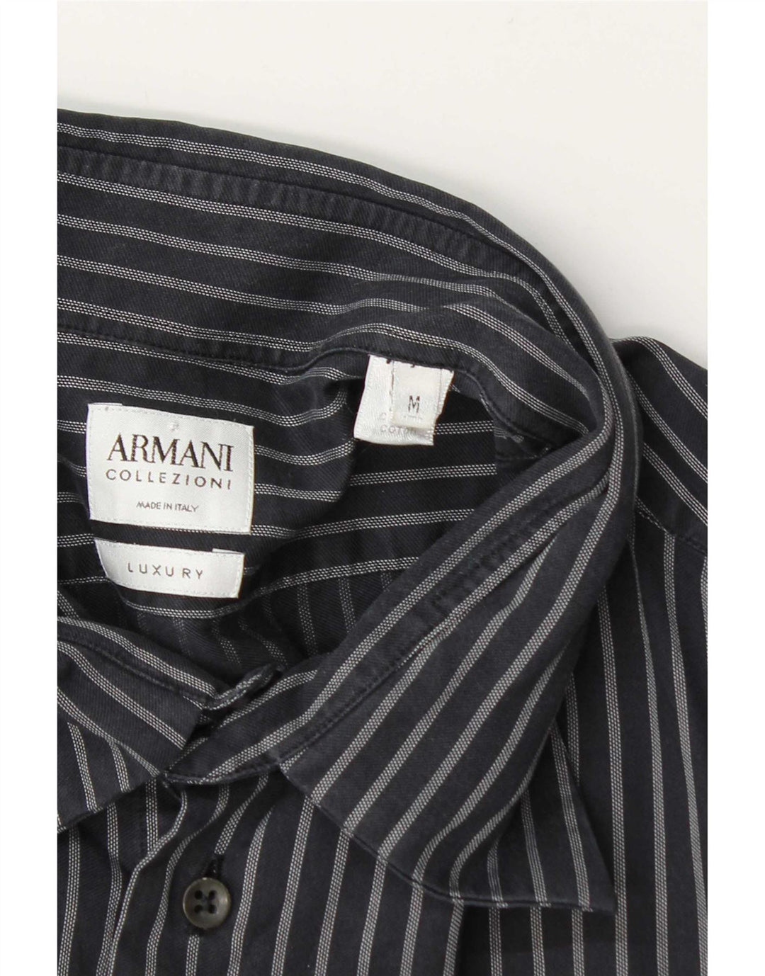 Armani Collezioni herreskjorte mellemgrå nålestribet bomuld
