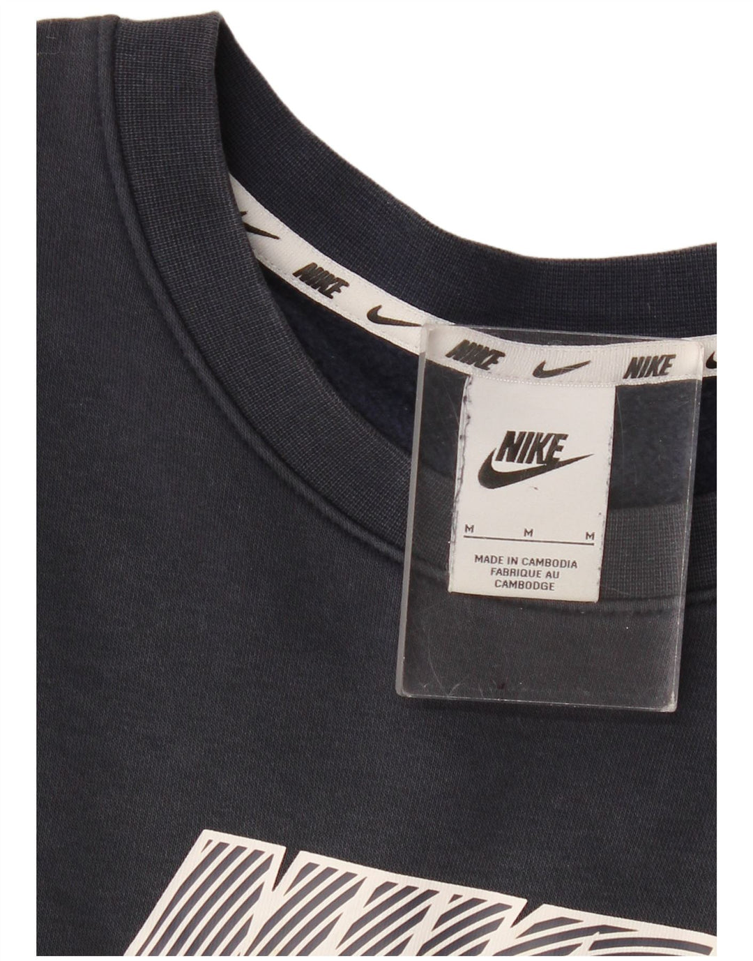 Nike Herre grafisk sweatshirt Jumper Medium Navy Blue Colourblock
