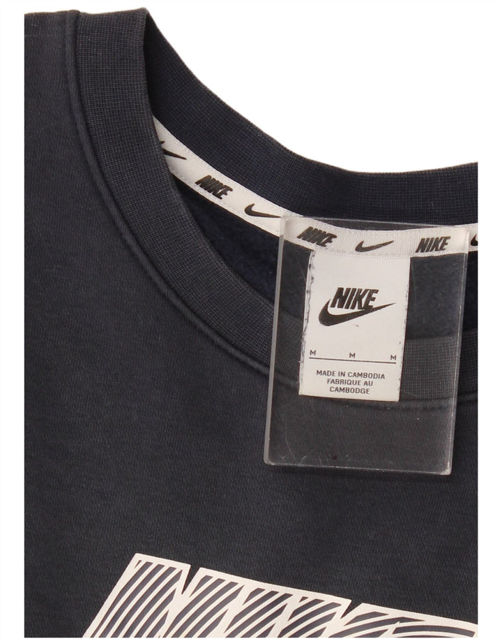 Nike Herre grafisk sweatshirt Jumper Medium Navy Blue Colourblock