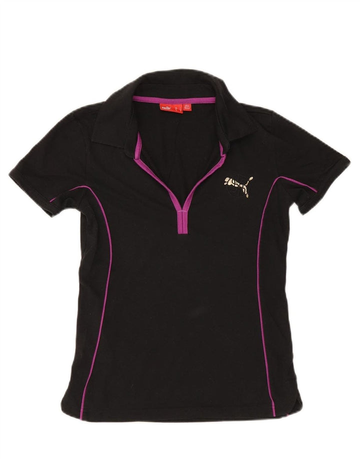 PUMA Womens Polo Shirt UK 10 Small Black