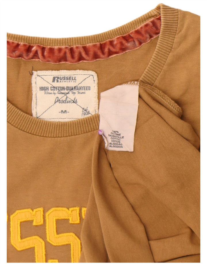 Russell Athletic Herre grafisk T-shirt Top Medium Khaki Bomuld