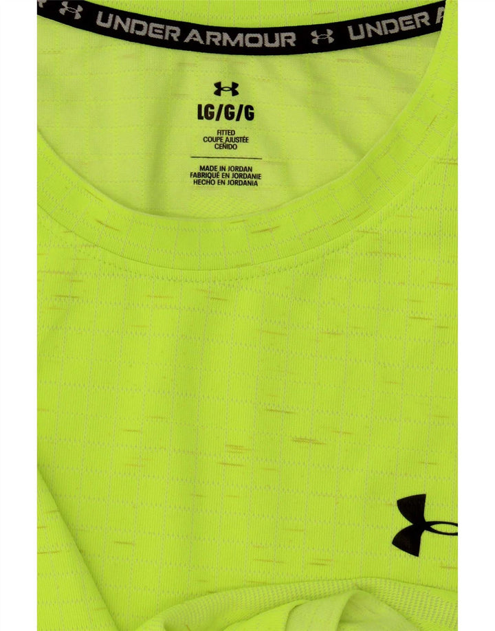 Under Armour Herre Fitted T-Shirt Top Stor Gul Flecked