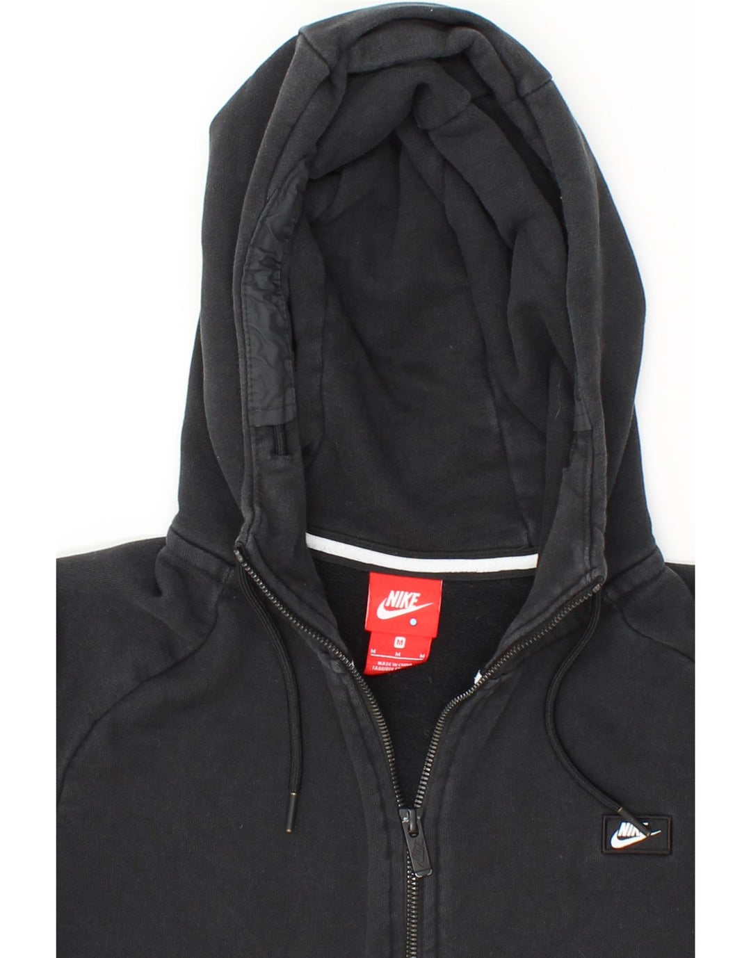 NIKE Womens Zip Hoodie Sweater UK 14 Medium Black Cotton Vintage Nike and Second-Hand Nike from Messina Hembry 