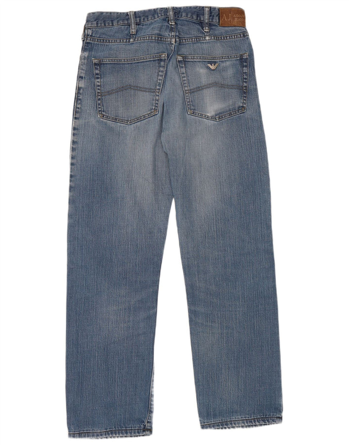 Armani Straight Jeans til mænd W32 L31 Blå Bomuld