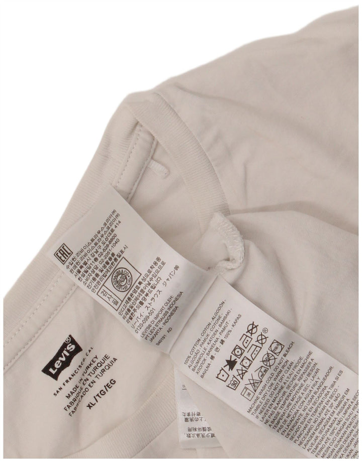 Levi's Herre grafisk T-shirt top XL hvid bomuld