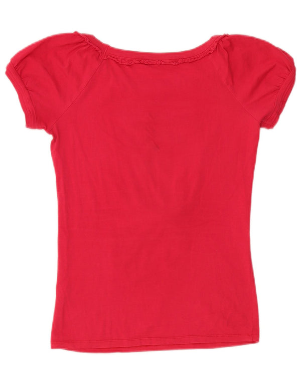 Liu Jo Womens Graphic T-Shirt Top UK 10 Small Red Cotton