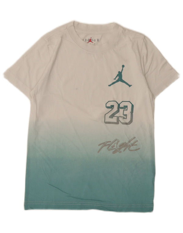 Jordan Boys Grafisk T-Shirt Top 8-9 år Lille hvid Colourblock Bomuld