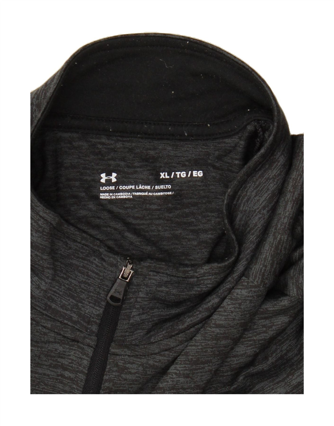UNDER ARMOUR Mens Zip Neck Pullover Tracksuit Top XL Grey Polyester Vintage Under Armour and Second-Hand Under Armour from Messina Hembry 