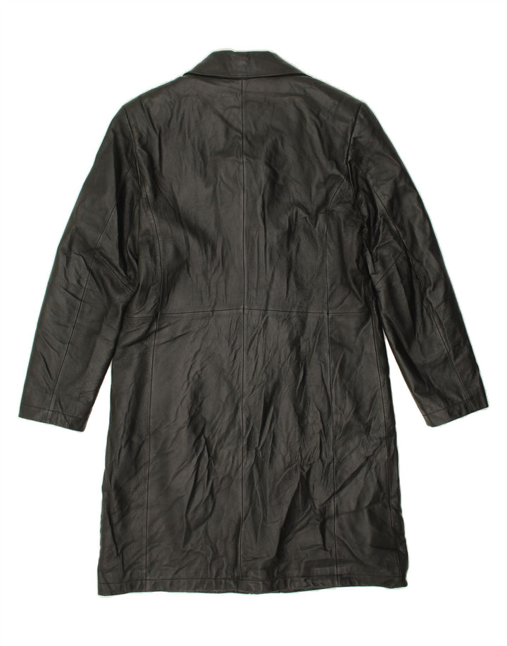 VINTAGE Womens Leather Coat IT 46 Large Black Leather Vintage Vintage and Second-Hand Vintage from Messina Hembry 