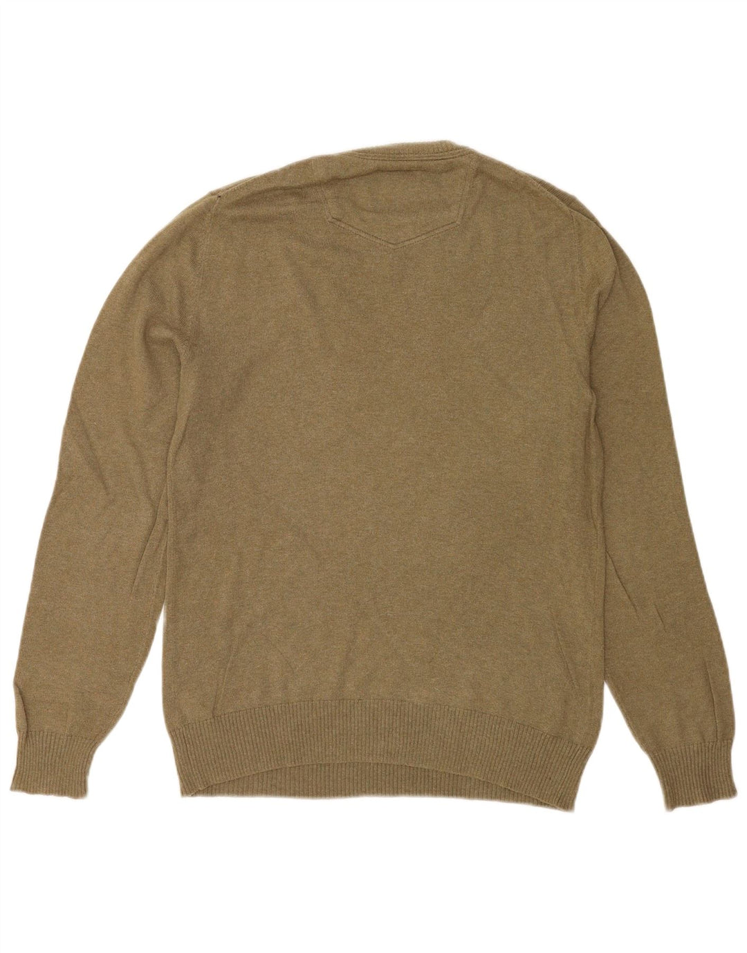 Fat Face Herre V-hals Jumper Sweater Small Khaki Bomuld