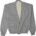 VINTAGE Herre Cardigan Sweater Stor Grå Bomuld
