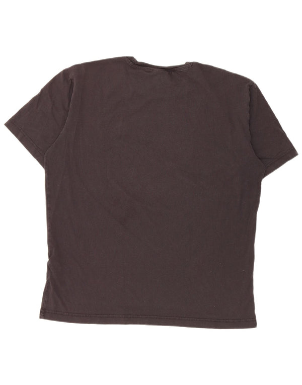 Champion Dame Grafisk T-Shirt Top UK 16 Stor Sort Bomuld
