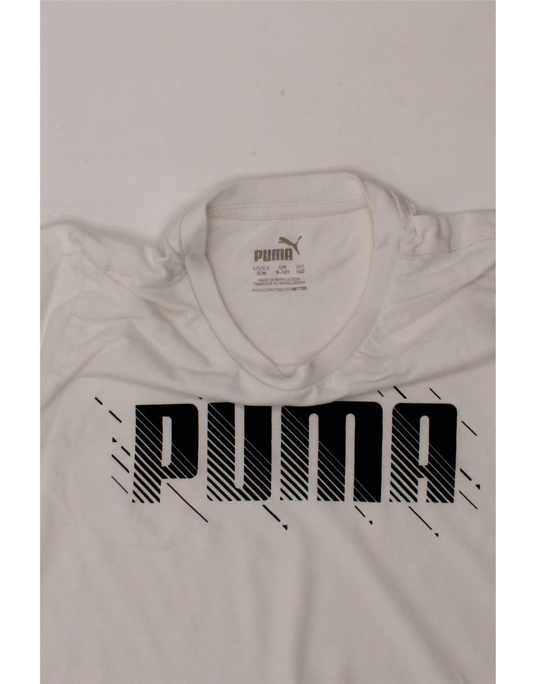 PUMA Boys Graphic T-Shirt Top 9-10 Years White Cotton Vintage Puma and Second-Hand Puma from Messina Hembry 